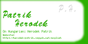 patrik herodek business card